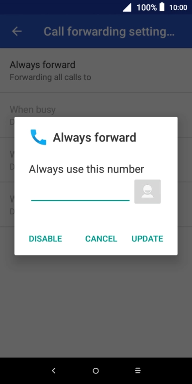 Press DISABLE.