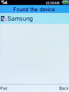 Select the required Bluetooth device and follow the instructions on the screen to pair the device with your phone.