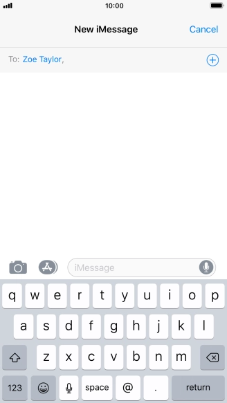 If the recipient can receive iMessages, iMessage is displayed in the text input field. If the recipient can receive iMessages, iMessage is displayed in the text input field.