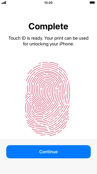 Press Continue. If you haven't previously selected a phone lock code, key in a code of your own choice twice. Press Continue. If you haven't previously selected a phone lock code, key in a code of your own choice twice.