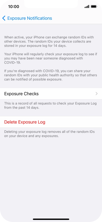 Press Delete Exposure Log. Press Delete Exposure Log.