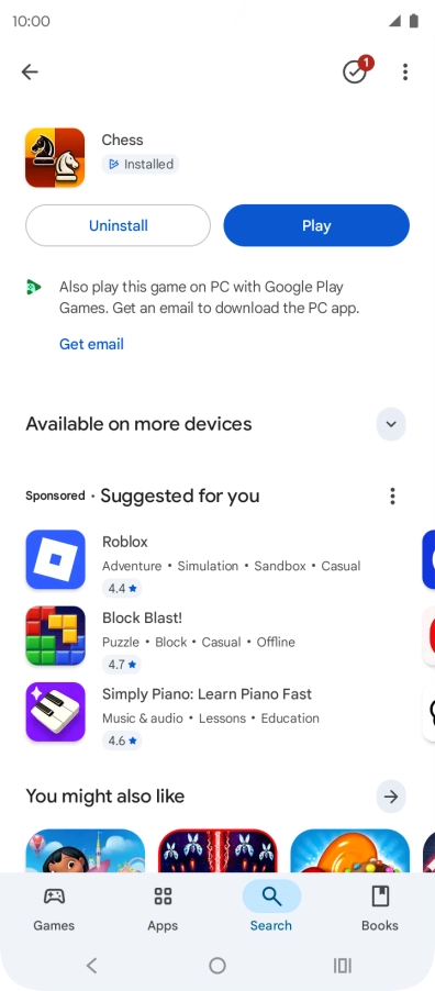 Press the Home key to return to the home screen.