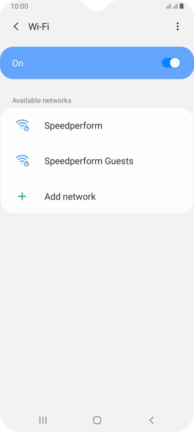 Press the required Wi-Fi network.
