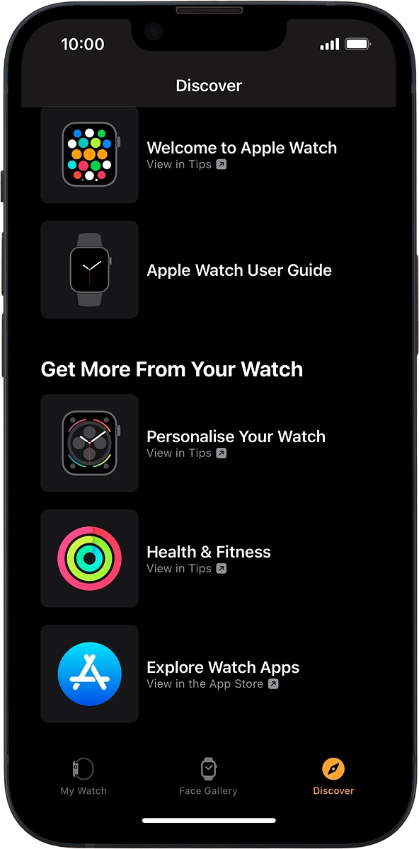 On your phone: Press Explore Watch Apps.