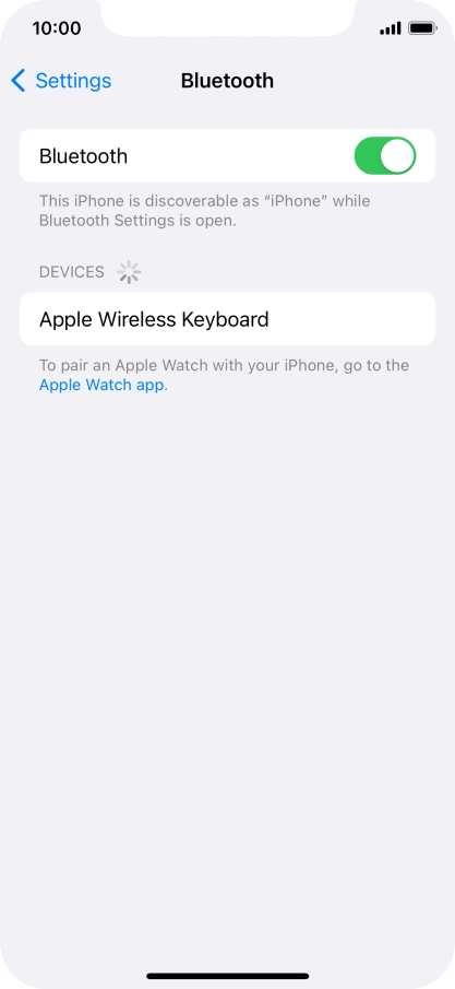 Press the required Bluetooth device and follow the instructions on the screen to pair the device with your phone.