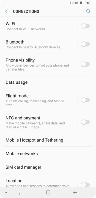 Press Data usage.