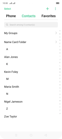 Press the new contact icon.