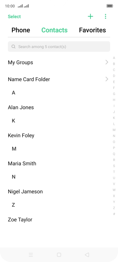 Press the new contact icon.