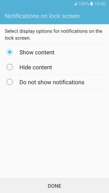 Press the required setting. Press the required setting.