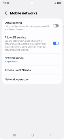 Press Network mode.