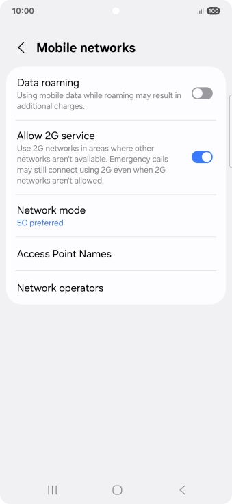 Press Network mode.