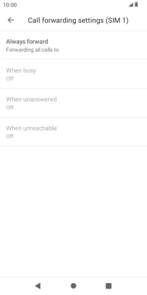Press the required divert type. Press the required divert type.