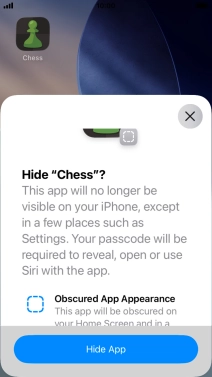 Press Hide App.