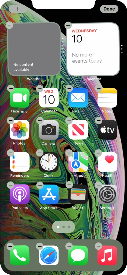 Press the home screen icon. Press the home screen icon.