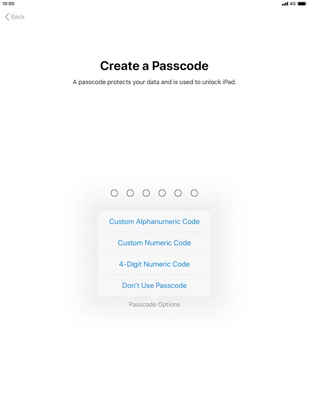 Follow the instructions on the screen to turn on use of lock code or press Don't Use Passcode. Follow the instructions on the screen to turn on use of lock code or press Don't Use Passcode.