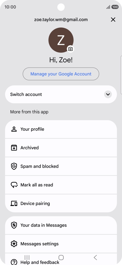 Press Messages settings.