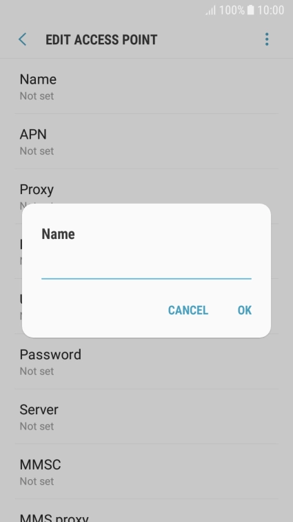 Key in Vodafone Internet and press OK. Key in Vodafone Internet and press OK.