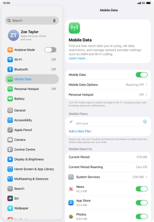 The total data usage is displayed next to Current Period.