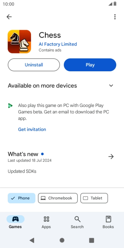 Press Uninstall.