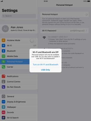 If Wi-Fi is turned off, press Turn on Wi-Fi and Bluetooth. If Wi-Fi is turned off, press Turn on Wi-Fi and Bluetooth.