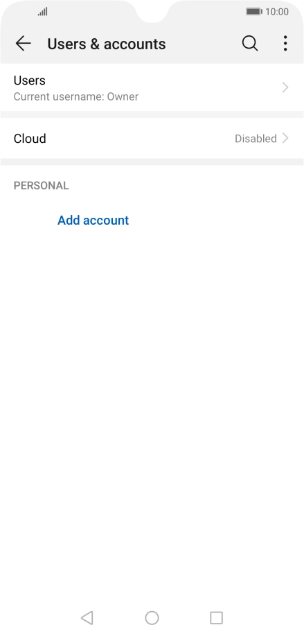Press Add account. Press Add account.