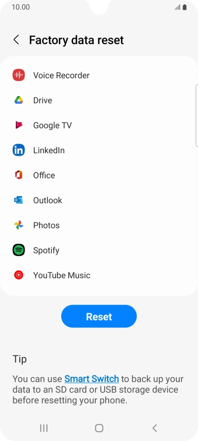 Press Reset.