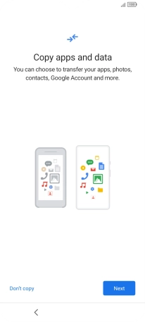 You can transfer the contents of another phone to your phone when it's activated for the first time and after a factory reset. When this screen is displayed, your phone is ready to transfer contents from another phone.