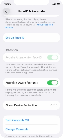 Press Turn Passcode Off and key in the phone lock code.
