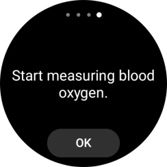 Press OK and wait while your smartwatch measures your blood oxygen level. Press OK and wait while your smartwatch measures your blood oxygen level.