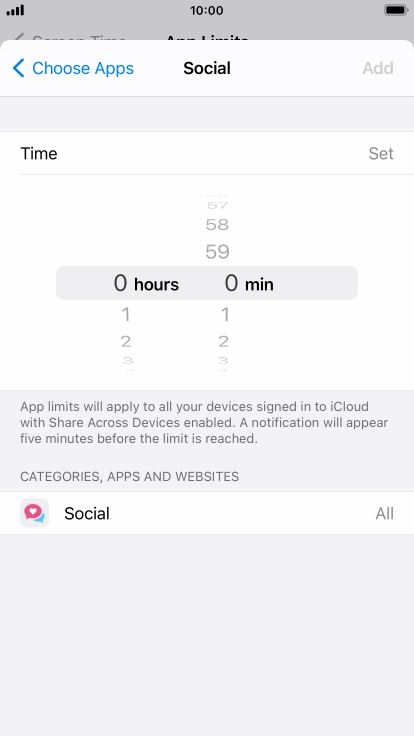 Set the required time limit for use of the selected category. Set the required time limit for use of the selected category.