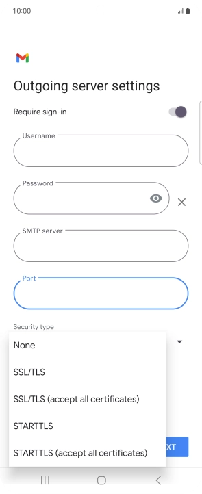 Press SSL/TLS.