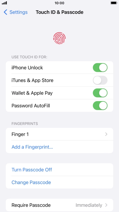 Press the indicators next to the required settings to turn the function on or off.