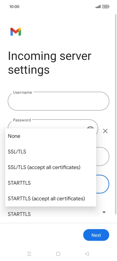 Press SSL/TLS.