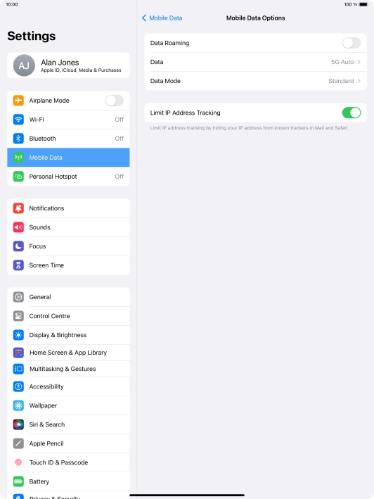 Press Data Mode.