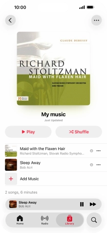 Press the song title.