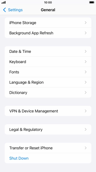 Press Transfer or Reset iPhone.