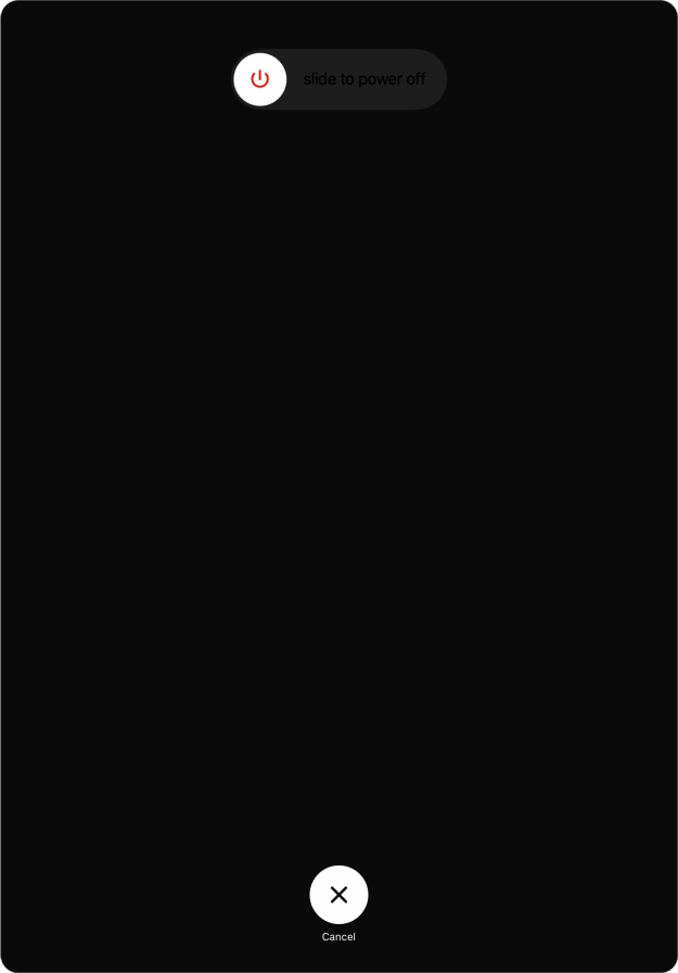 Press and drag the power off icon right. Press and drag the power off icon right.