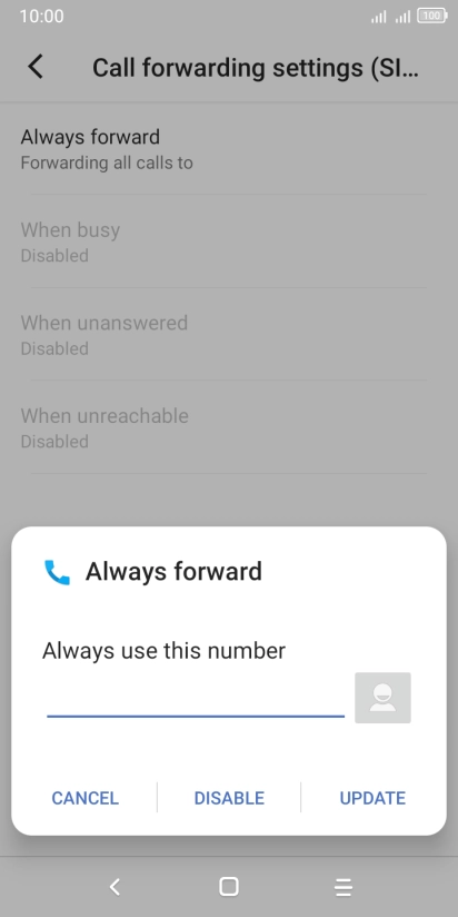 Press DISABLE.