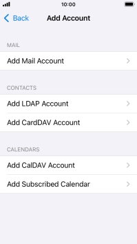 Press Add Mail Account. Press Add Mail Account.