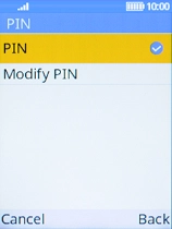 Select PIN to turn the function on or off.