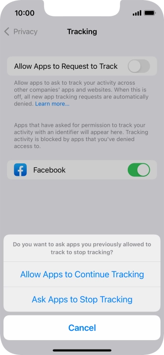 If you turn off the function, press the required setting.