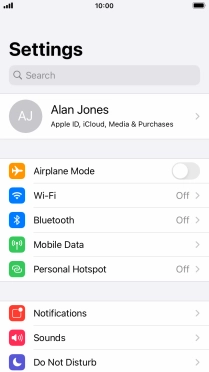 Press Mobile Data.
