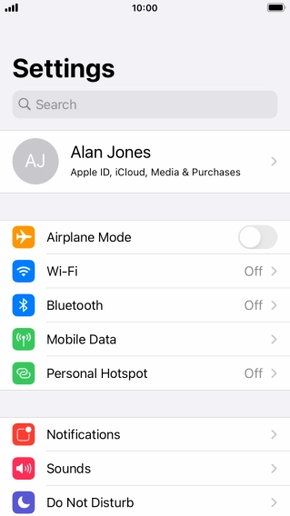 Press Mobile Data.