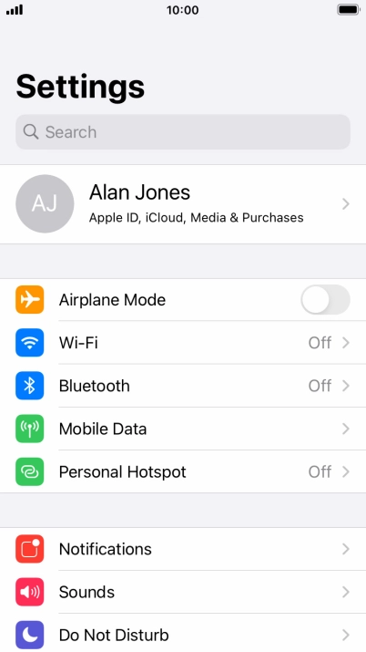 Press Mobile Data.