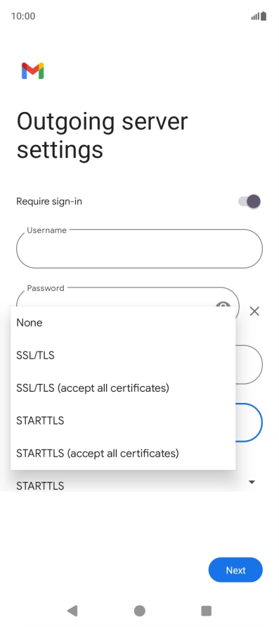 Press SSL/TLS.