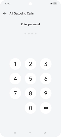 Key in your barring password. The default barring password is 0000.