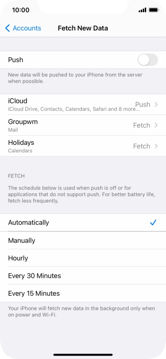 If you turn off the function, press the required setting.