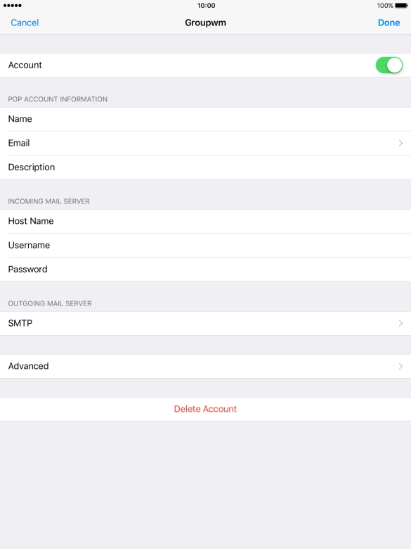Press SMTP. Press SMTP.