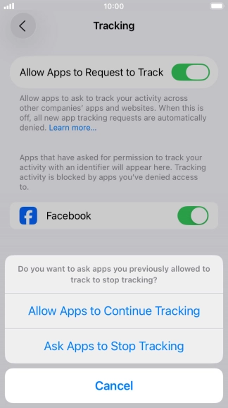 If you turn off the function, press the required setting.