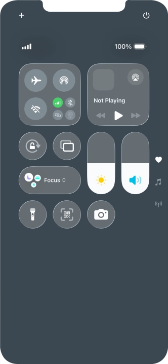 Press the flight mode icon to turn the function on or off.